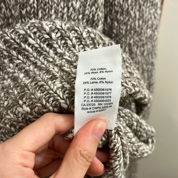 Aritzia Community Wool Taupe and White Knit Sweater - Picture 5 of 7